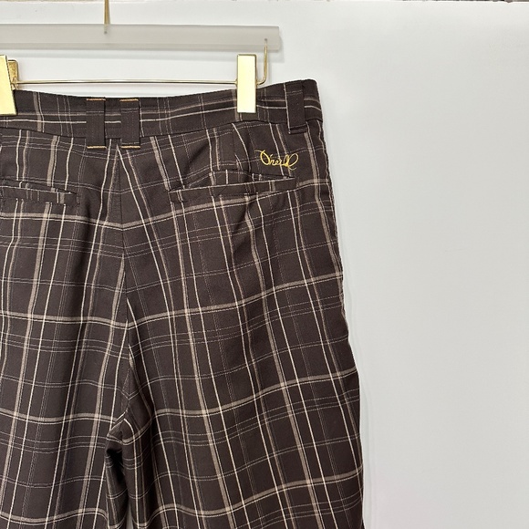 O’Neill Shorts Men’s Size 34 Brown Plaid Vintage Triumph Style Flat Front - Picture 7 of 8